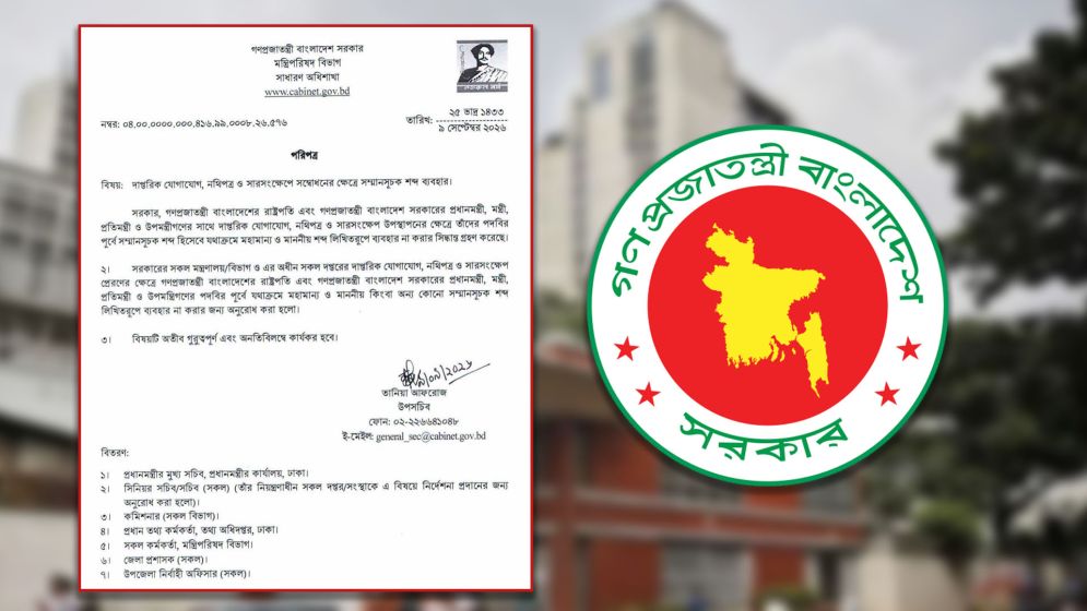 রাষ্ট্রপতি-প্রধানমন্ত্রীর পদবির আগে 'মহামান্য' ও 'মাননীয়' ব্যবহারে নিষেধাজ্ঞা
